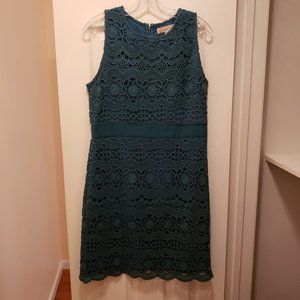 EUC Teal Lace Sleeveless Lined Dress